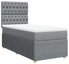 ΚΡΕΒΑΤΙ BOXSPRING ΜΕ ΣΤΡΩΜΑ ΑΝΟΙΧΤΟ ΓΚΡΙ 90X190 ΕΚ. ΥΦΑΣΜΑΤΙΝΟ 3294218