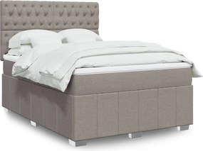 vidaXL Κρεβάτι Boxspring με Στρώμα Taupe 160x200 εκ. Υφασμάτινο