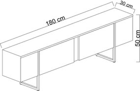 Έπιπλο τηλεόρασης Luxe καρυδί-χρυσό 180x30x50εκ