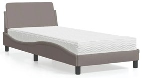 vidaXL Κρεβάτι με Στρώμα Taupe 80x200 εκ. Υφασμάτινο