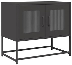ντουλάπι τηλεόρασης Μαύρο 68x39x60,5cm από χάλυβα ψυχρής έλασης - Μαύρο