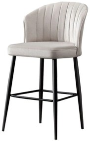 Σκαμπό Μπαρ Rubi (Σετ 4Τμχ) 107BCK1122 52x42x97cm Cream-Black Metal, Fabric