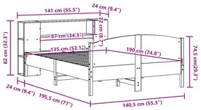 ΚΡΕΒΑΤΙ ΒΙΒΛΙΟΘΗΚΗ ΧΩΡΙΣ ΣΤΡΩΜΑ 135X190 ΕΚ ΜΑΣΙΦ ΞΥΛΟ ΠΕΥΚΟΥ 3323074