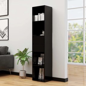 vidaXL Βιβλιοθήκη Γυαλιστερό Μαύρο 36 x 30 x 171 εκ. από Μοριοσανίδα