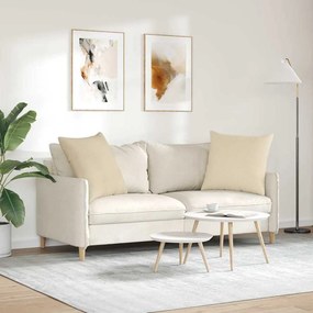 vidaXL Μαξιλάρι Καναπέ 2 pcs Κρεμ 80 x 80 cm ύφασμα