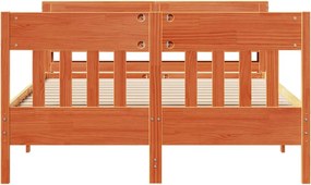 vidaXL Σκελετός Κρεβ. Χωρίς Στρώμα Καφέ Κεριού 120x190 εκ Μασίφ Πεύκο