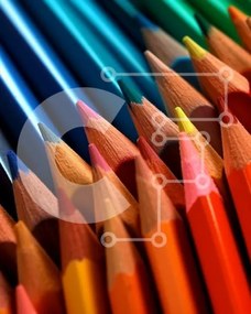Intra Συλλεκτικό Ξύλινο Παζλ Plywood  4mm - Ζωντανή εικόνα μιας ομάδας πολύχρωμων μολυβιών Σε Ξύλινο Κουτί - Διαστάσεις: 10x10 cm – 25 κομμάτια