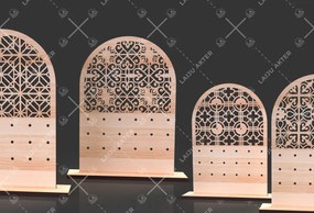 Σετ των 3 Intra απο ξύλο plywood Χρώμα wenge 3mm-4mm πάχος - Σετ Σκουλαρίκια 02 Δίασταση 3x3 cm INTRAFABR-77247666