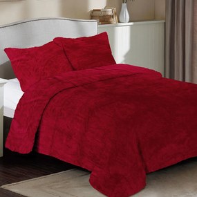 Κουβέρτα Fleece Μονή (160x220) Dimcol Solid 04 Bordeaux