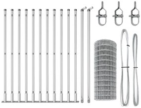 vidaXL Τεντώτο με στήριγμα Ασημί 0,6 x 25 μ Ατσάλι