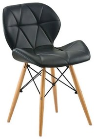 Καρέκλα Τραπεζαρίας Margo 10.0068.S (Σετ 4τμχ) 47X53X72cm Black Wood, Technoderma