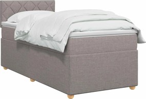 vidaXL Κρεβάτι box spring με στρώμα Taupe 100 x 200 cm Ύφασμα