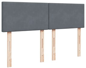 vidaXL Κρεβάτι Boxspring με Στρώμα Σκούρο Γκρι 160x200 εκ. Βελούδινο