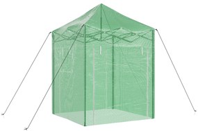 vidaXL Θερμοκήπιο με στέγη Πράσινο 200 x 200 x 300 εκ Ατσάλι