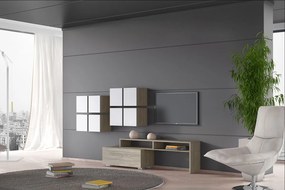Σύνθεση σαλονιού "SMART 6D" σε χρώμα σταχτί-λευκό