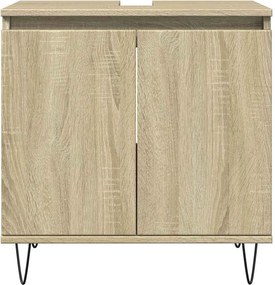vidaXL Ντουλάπι Μπάνιου Sonoma Δρυς 58 x 33 x 60 εκ. από Επεξεργ. Ξύλο