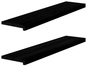 vidaXL Περβάζια παραθύρων 2 τεμ. Σκ. Καφέ 110x30x2εκ. Μασίφ Ξύλο Δρυός
