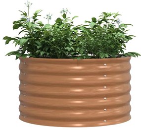 vidaXL Υπερυψωμένη Ζαρντινιέρα Καφέ 80 x 80 x 44 cm Ατσάλι