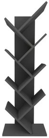 Βιβλιοθήκη μελαμίνης Milton Megapap ανθρακί 44x22x121εκ. GP041-0007,3-GP041-0007,3-Ανθρακί GP041-0007,3