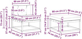 vidaXL Σειρά Καναπέ Εξωτερικού 4 τμχ. Φυσικό και Μπεζ