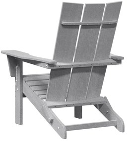 vidaXL Αναδιπλούμενη Καρέκλα Adirondack Ανοιχτό γκρι 74,5x80,5x90 εκ HDPE