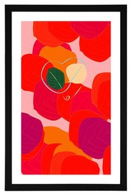 Αφίσα με πασπαρτού Πολύχρωμες γραμμές φύλλων - 20x30 white