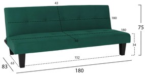 ΚΑΝΑΠΕΣ ΚΡΕΒΑΤΙ ODESSA  ΚΥΠΑΡΙΣΣΙ ΒΕΛΟΥΔΟ 180x83x75Y εκ.