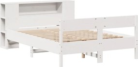 vidaXL Κρεβάτι Βιβλιοθήκη Χωρίς Στρώμα 120x200 εκ Μασίφ Ξύλο Πεύκο