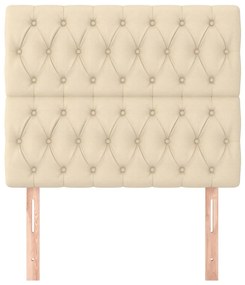 vidaXL Κεφαλάρι Κρεμ Ύφασμα 100x7x118/128 εκ.