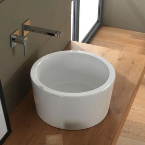 Scarabeo Bucket 8807 Λευκός Πορσελάνινος Νιπτήρας-Κουβάς Μπάνιου Επιτραπέζιος Ø42 cm