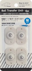 Αυτοκόλλητα ροδάκια HUH-0084, πλαστικά, λευκά, 4τμχ