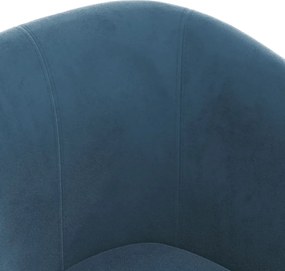 vidaXL Πολυθρόνα Μπάρελ με Υποπόδιο Σκούρο Μπλε Βελούδινη