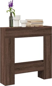 vidaXL Πλαίσιο Τζακιού Καφέ Δρυς 81x18x82 εκ. από Επεξ. Ξύλο
