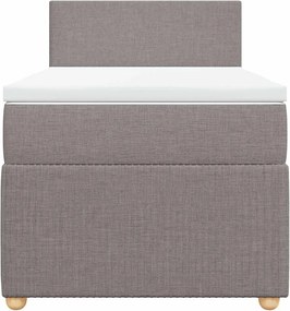 vidaXL Κρεβάτι Boxspring με Στρώμα Taupe 100 x 200 εκ. Υφασμάτινο