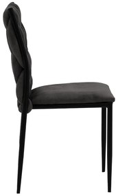 Καρέκλα Romany pakoworld βελουτέ ανθρακί-πόδι μαύρο - Βελούδο - 101-000071