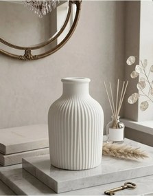 Stewehome διακοσμητικό βάζο με εμφάνιση κεραμικής και 3D σχεδιασμό Λευκό
