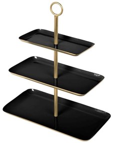 Ορντερβιέρα 3 Θέσεων Festive PT3993BK 16x36cm Black-Gold Present Time Metal