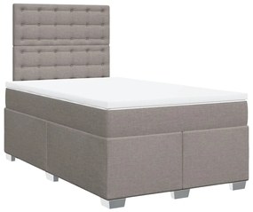 Κρεβάτι Boxspring με Στρώμα Taupe 120x190 εκ. Υφασμάτινο - Μπεζ-Γκρι