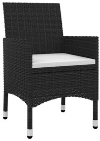 vidaXL Σετ Τραπεζαρίας Κήπου 7 τεμ. Συνθ. Ρατάν / Γυαλί με Μαξιλάρια