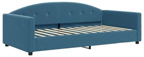 vidaXL Καναπές Κρεβάτι με Στρώμα Μπλε 100x200 εκ. Βελούδινος