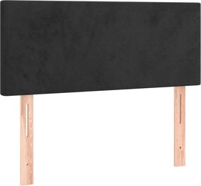 vidaXL Κρεβάτι Boxspring με Στρώμα Μαύρο 80 x 200 εκ. Βελούδινο