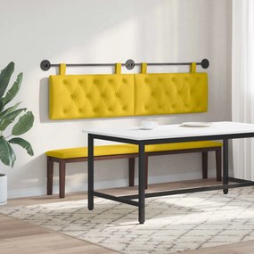 vidaXL Κεφαλάρι κρεβατιού κρεμαστό Κίτρινο Βελούδο