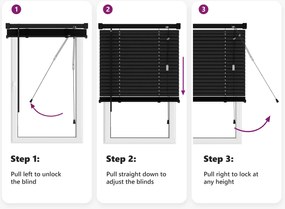 vidaXL Βενετσιάνικη Σκίαση Μαύρο 213 x 100 εκ PVC