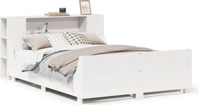 vidaXL Σκελετός Κρεβ. Χωρίς Στρώμα Λευκό 120x190 εκ Μασίφ Πεύκο