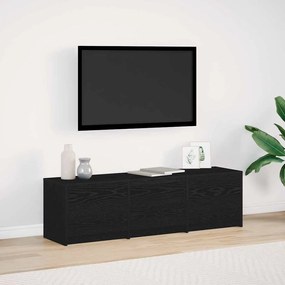 vidaXL TV Cabinet με LED Μαύρη Βελανιδιά 140x34x40 cm Επεξεργασμένο Ξύλο