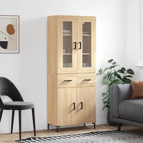 vidaXL Ντουλάπι Sonoma δρυς 69,5 x 34 x 180 εκ. από Επεξεργασμένο Ξύλο