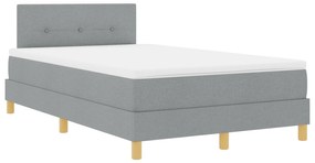 vidaXL Κρεβάτι Κουτιού με Στρώμα Ανοιχτό Γκρι 120x200 cm Υφασμάτινο