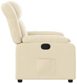vidaXL Πολυθρόνα Ανακλινόμενη Κρεμ Υφασμάτινη