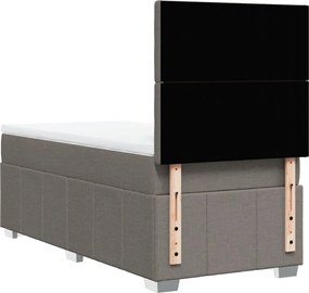 vidaXL Κρεβάτι Boxspring με Στρώμα Taupe 100 x 200 εκ. Υφασμάτινο