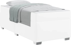 vidaXL Σκελετός Κρεβατιού με στρώμα Λευκό 90 x 200 cm ύφασμα